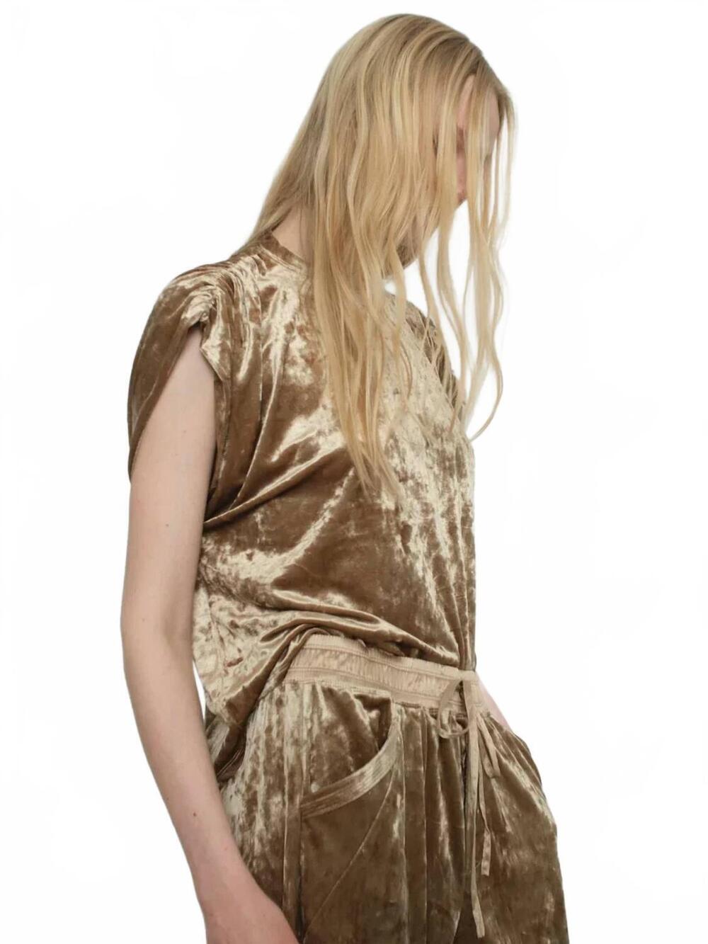 NEW MELISSA NEPTON tage cap sleeve top in copper